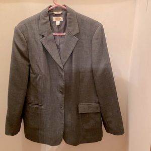 Talbots  Gray Wool Blend 3 Button Blazer size 16
